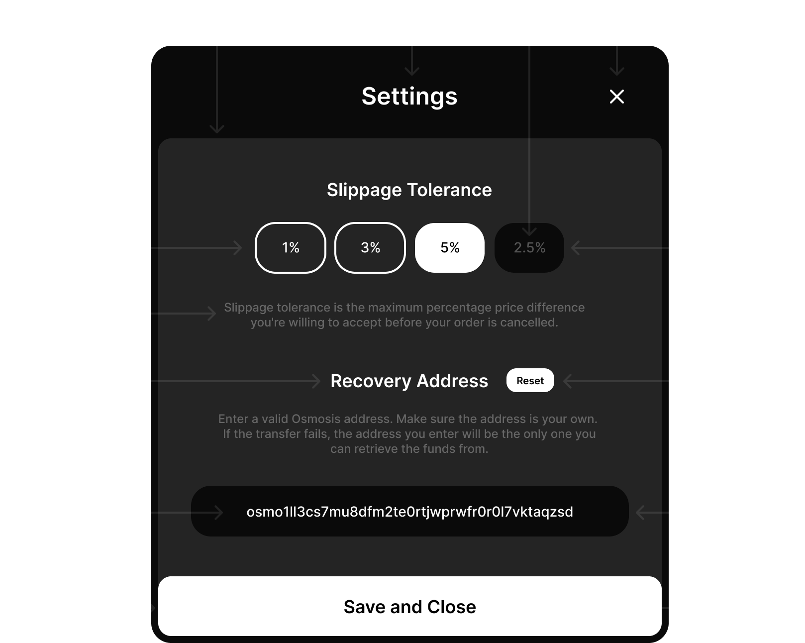 Settings screen image